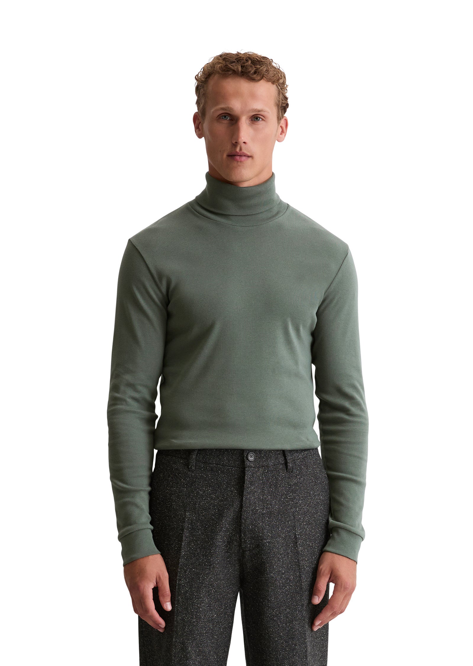 Strickpullover mit Turtleneck - 451-mangrove - Khaki