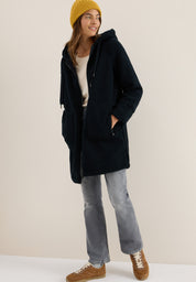 Teddymantel mit Kapuze - 15631 dark navy blue - Blau