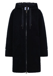 Teddymantel mit Kapuze - 15631 dark navy blue - Blau