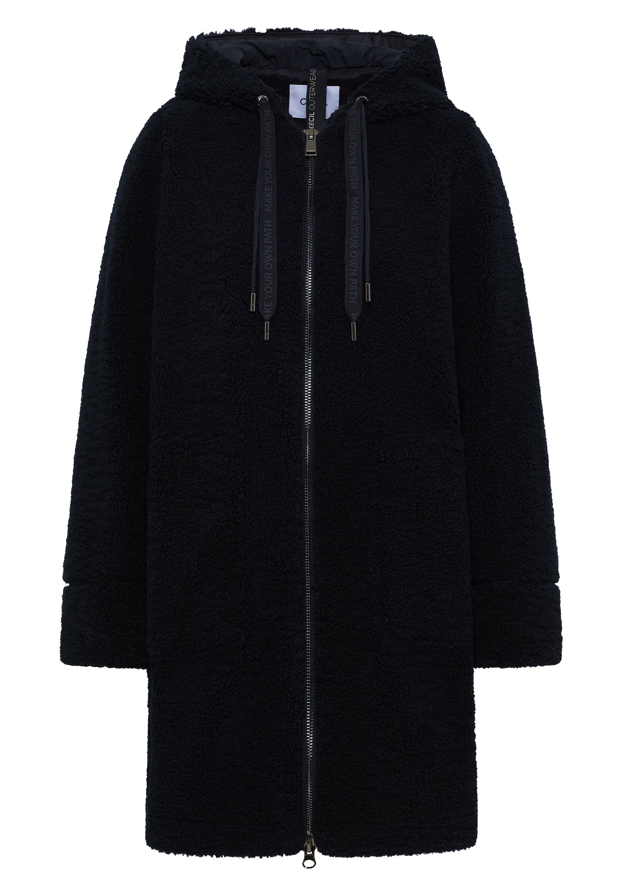 Teddymantel mit Kapuze - 15631 dark navy blue - Blau
