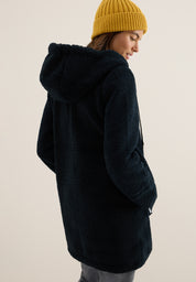 Teddymantel mit Kapuze - 15631 dark navy blue - Blau