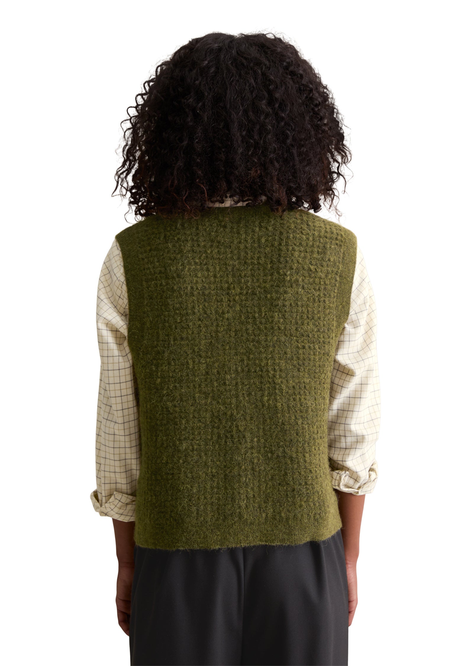 Strickpullunder aus Wollmix - 3039-Dark Green Melange_02 - Grün
