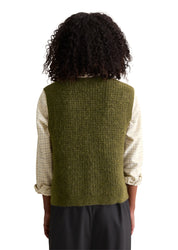 Strickpullunder aus Wollmix - 3039-Dark Green Melange_02 - Grün