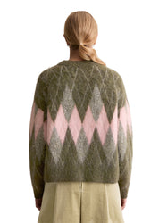 Strickpullover Relaxed Fit - 3058-Dark Green_Multi_01 - Grün