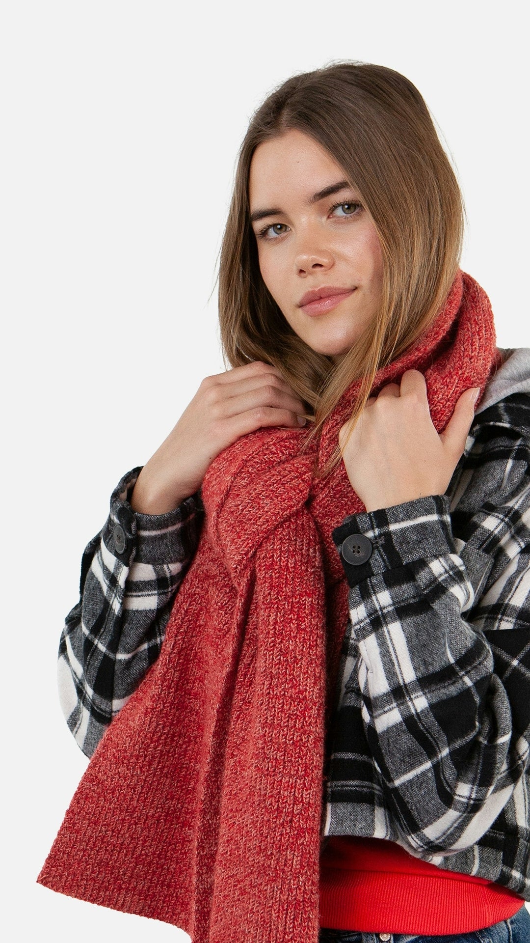 Strickschal OWLET - red - Rot