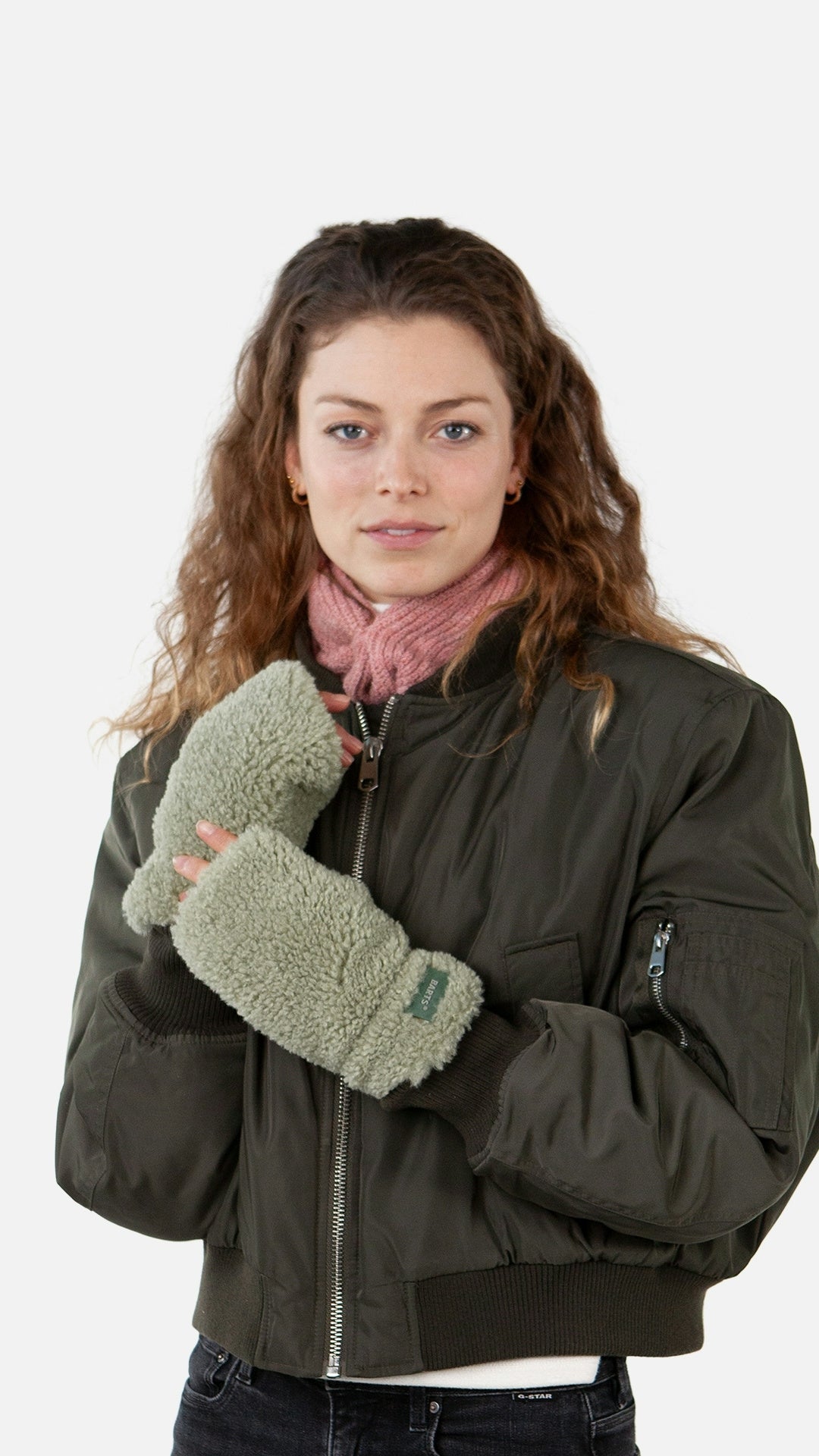 Handschuhe BANTOTA fingerlos - stone - Grün
