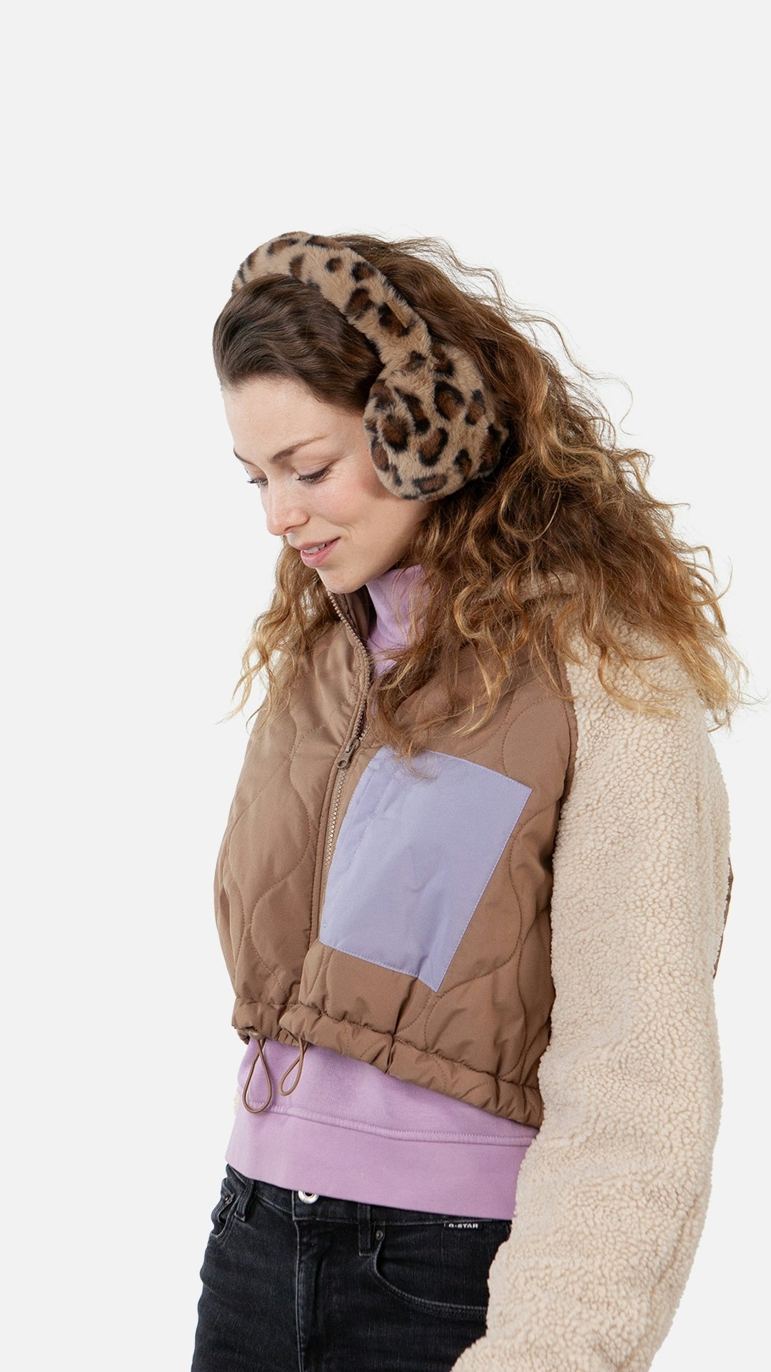 Ohrenwärmer BIG FUR - print brown - Beige