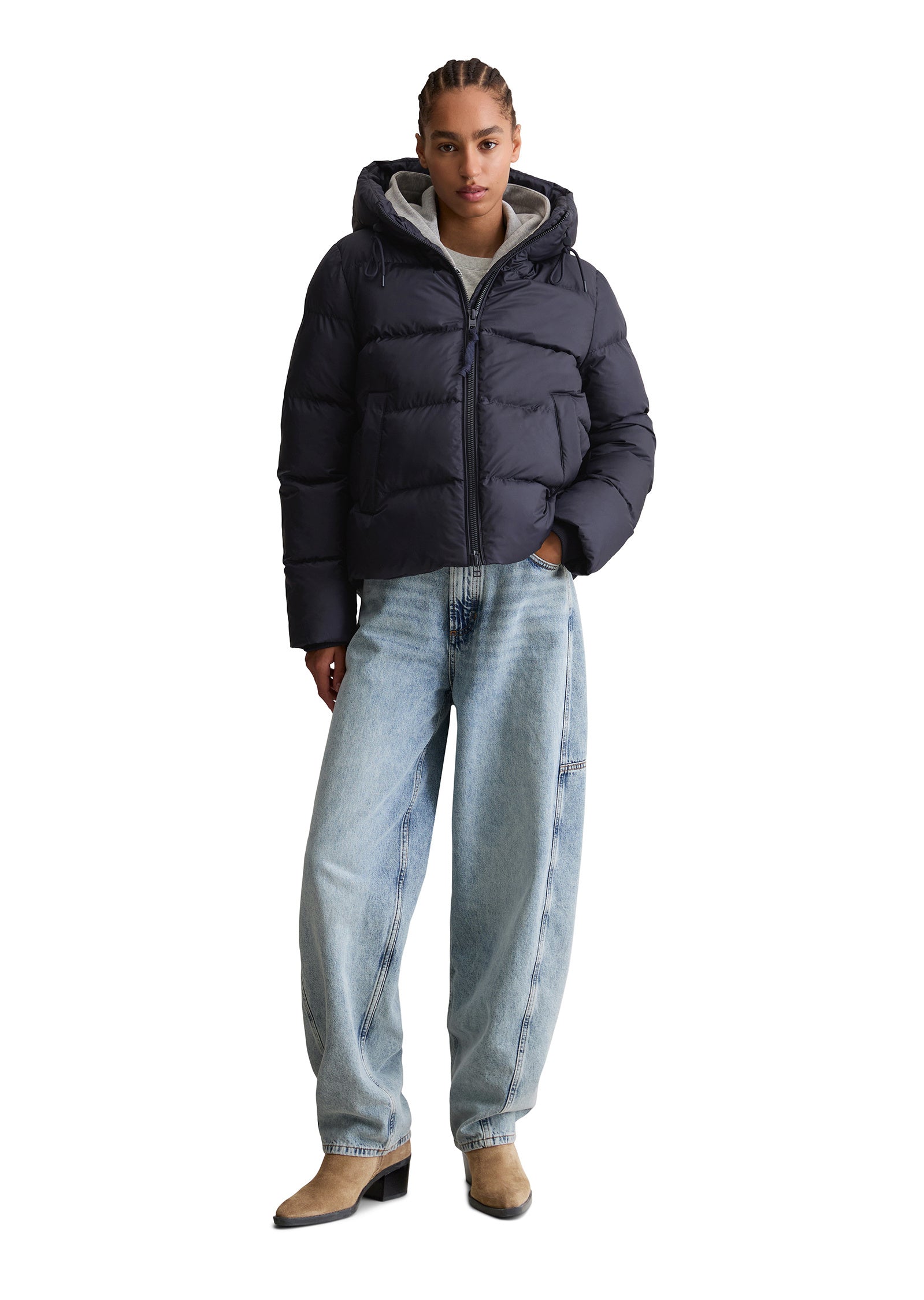 Steppjacke mit Kapuze - 4133-Blue Depths - Blau