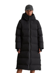 Daunenmantel mit Kapuze - 990-black - Schwarz