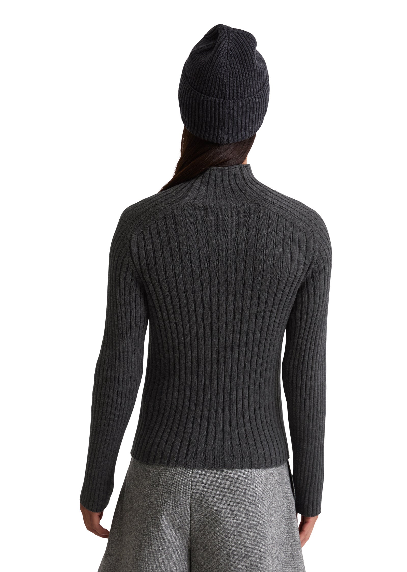 Strickpullover aus Baumwolle - 975-night grey melange - Grau