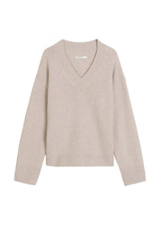 Strickpullover aus Schurwolle - 915-chalky mauve melange - Beige