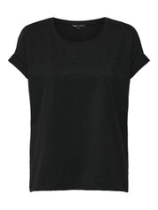 Glitzer-T-Shirt aus Viskosemix - Black/BLACK LUREX - Schwarz
