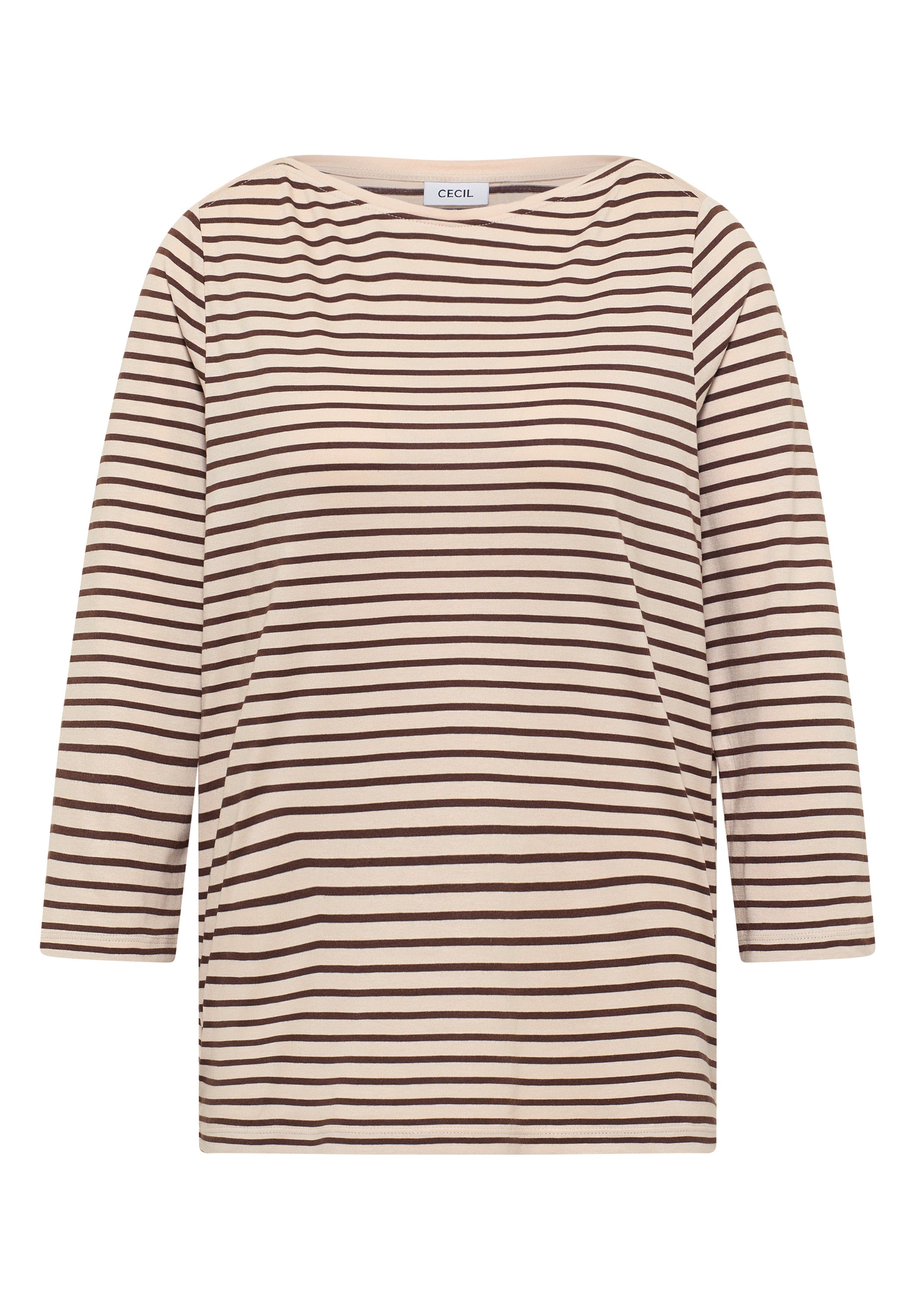 Langarmshirt gestreift aus Baumwollmix - 26983 oat milk beige - Beige