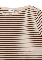 Langarmshirt gestreift aus Baumwollmix - 26983 oat milk beige - Beige