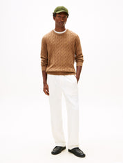 Feinstrickpullover mit Musterung - HH9-BROWN - Braun