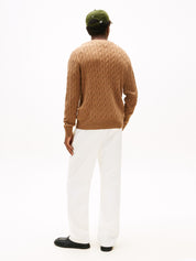 Feinstrickpullover mit Musterung - HH9-BROWN - Braun