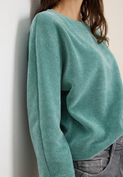 T-Shirt aus Cordstoff - 16917 jewel green - Grün