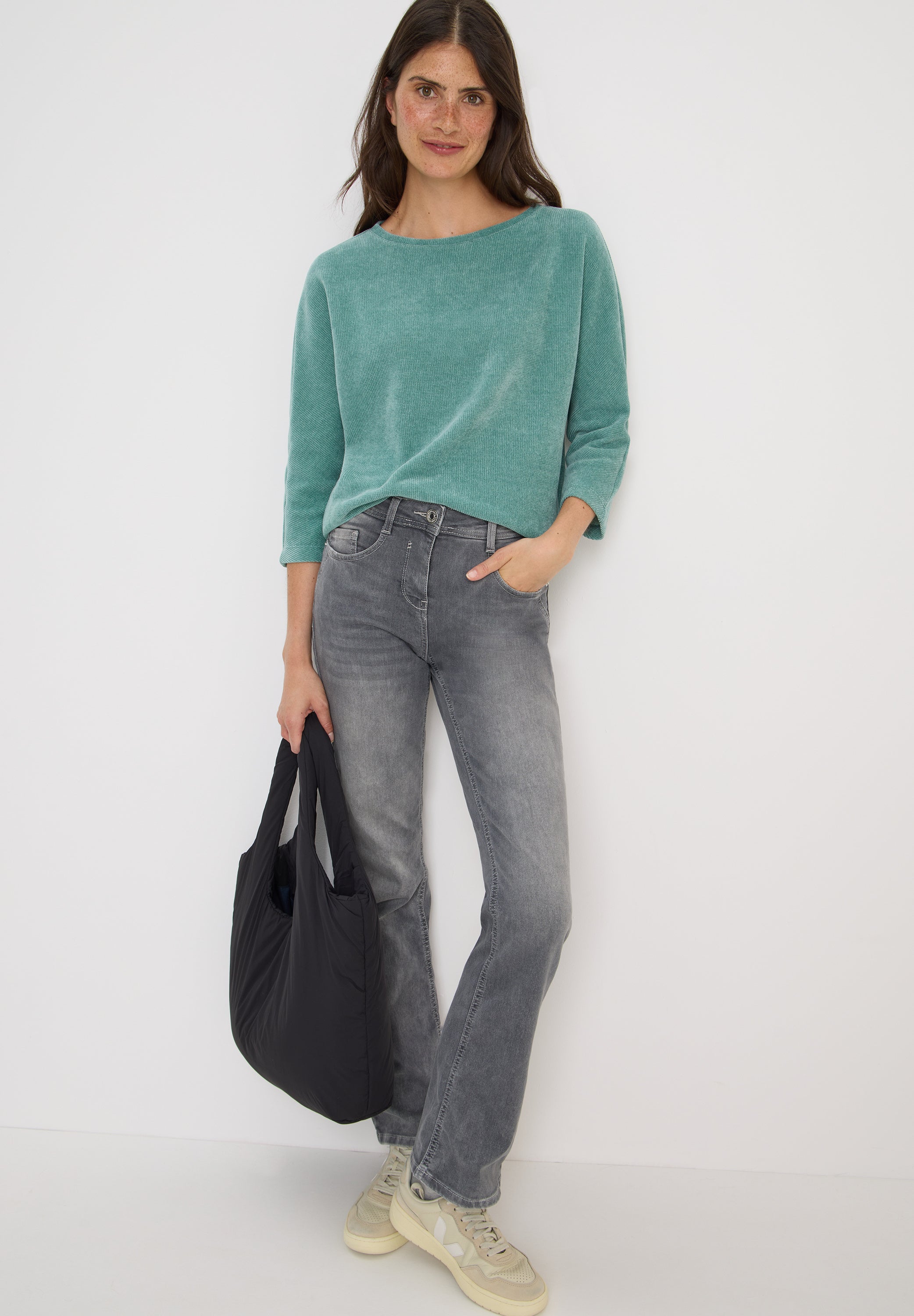 T-Shirt aus Cordstoff - 16917 jewel green - Grün