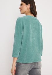 T-Shirt aus Cordstoff - 16917 jewel green - Grün
