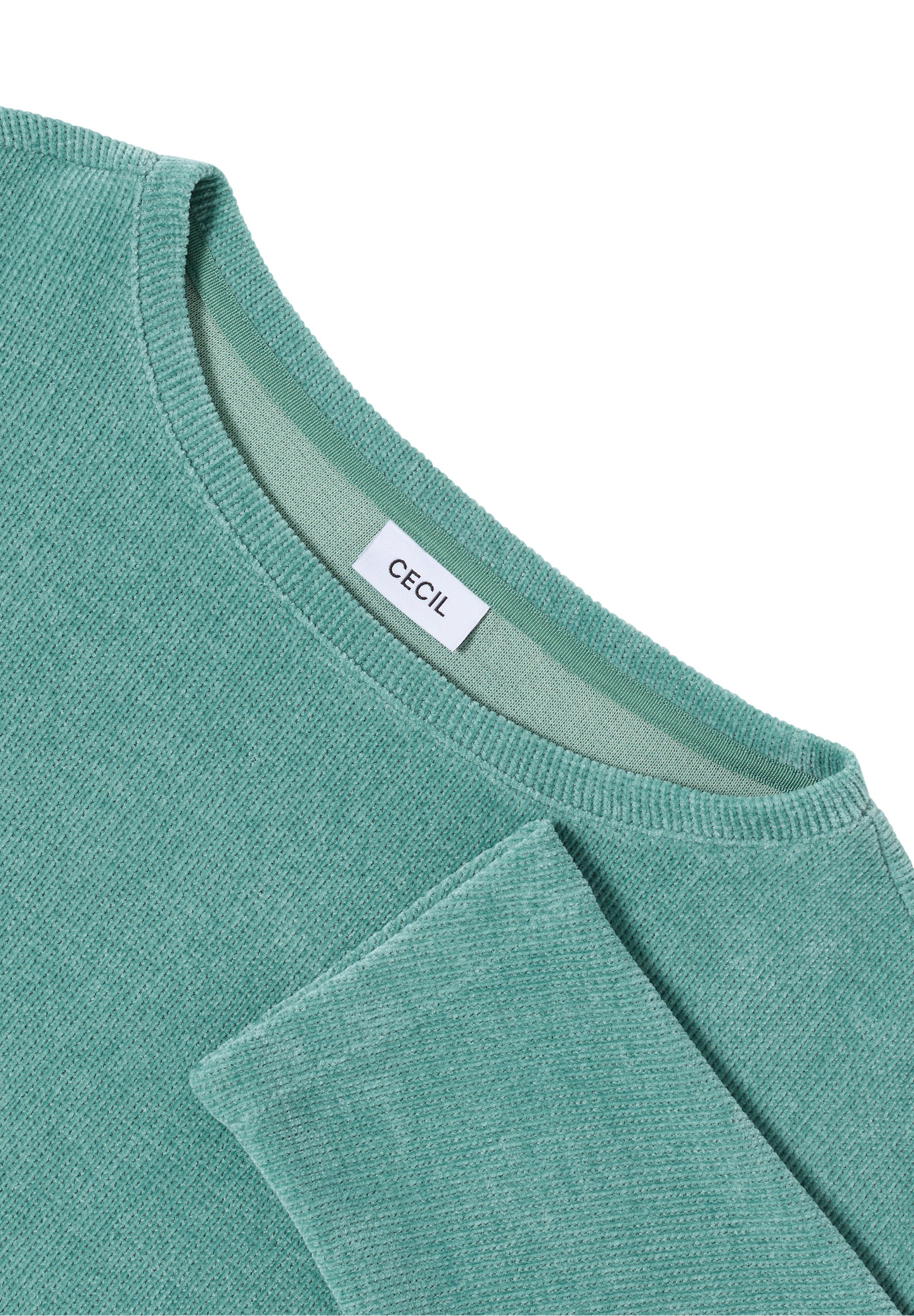 T-Shirt aus Cordstoff - 16917 jewel green - Grün