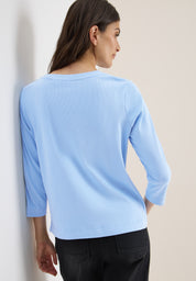 Langarmshirt aus Bio-Baumwolle - 17339 sporty light blue - Blau