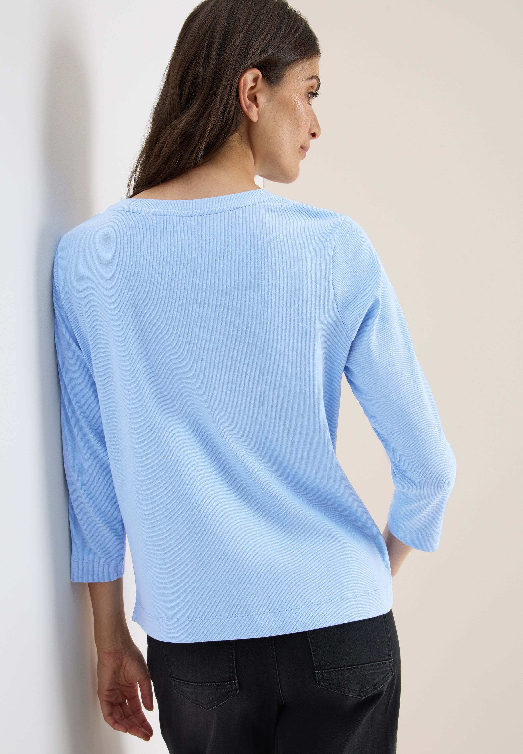 Langarmshirt aus Bio-Baumwolle - 17339 sporty light blue - Blau