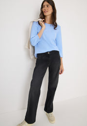 Langarmshirt aus Bio-Baumwolle - 17339 sporty light blue - Blau