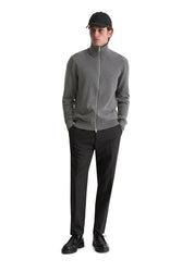 Strickjacke mit Zipper - 969-graphite grey melange - Grau