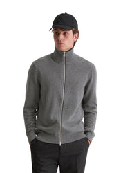 Strickjacke mit Zipper - 969-graphite grey melange - Grau