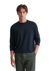 Strickpullover aus Schurwolle - 898-dark navy - Blau