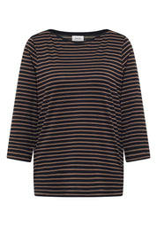Langarmshirt gestreift aus Baumwollmix - 27337 urban dark blue cocoa ta - Blau