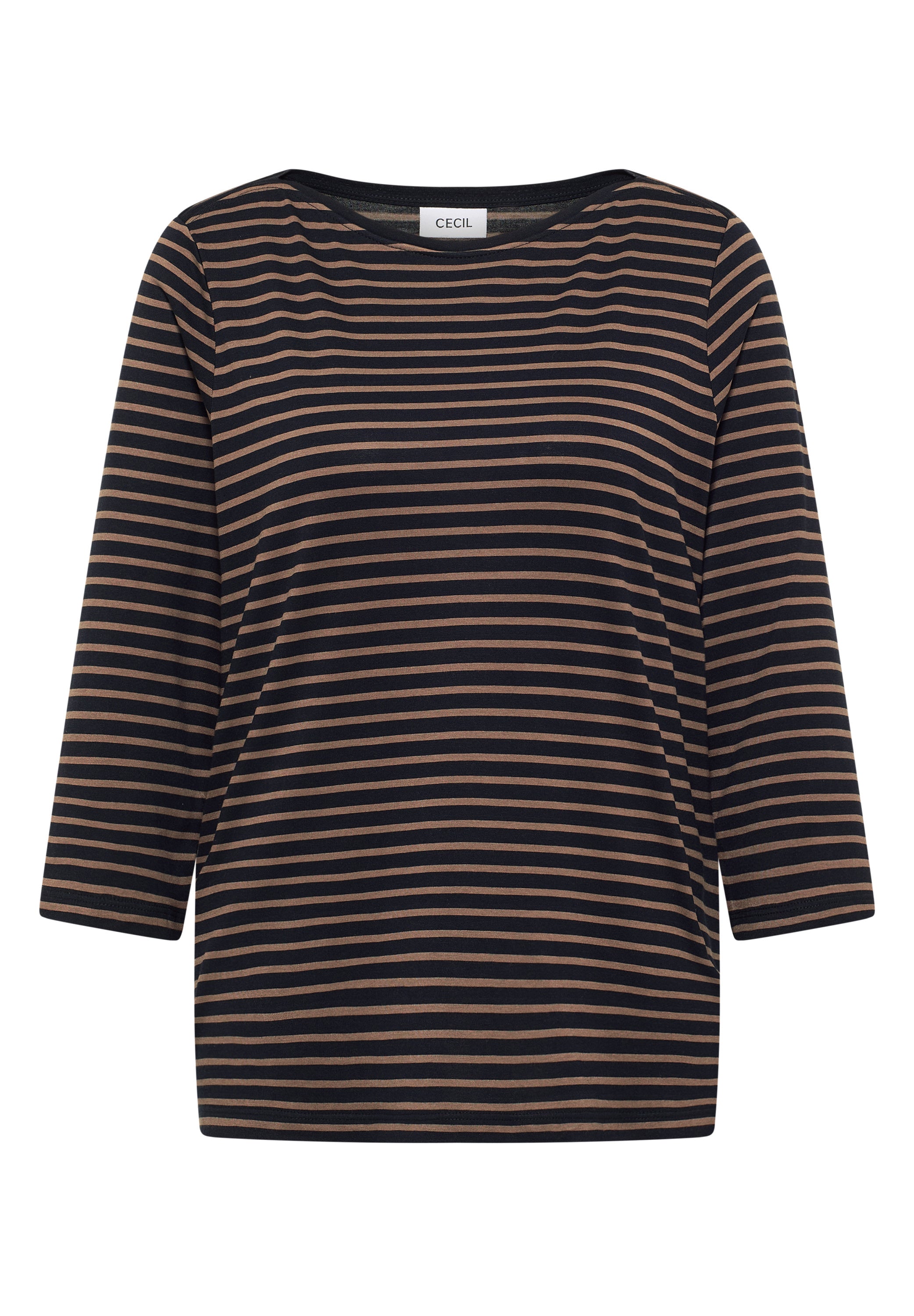 Langarmshirt gestreift aus Baumwollmix - 27337 urban dark blue cocoa ta - Blau