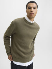 Strickpullover aus Baumwolle - Stone Gray/Melange - Grau