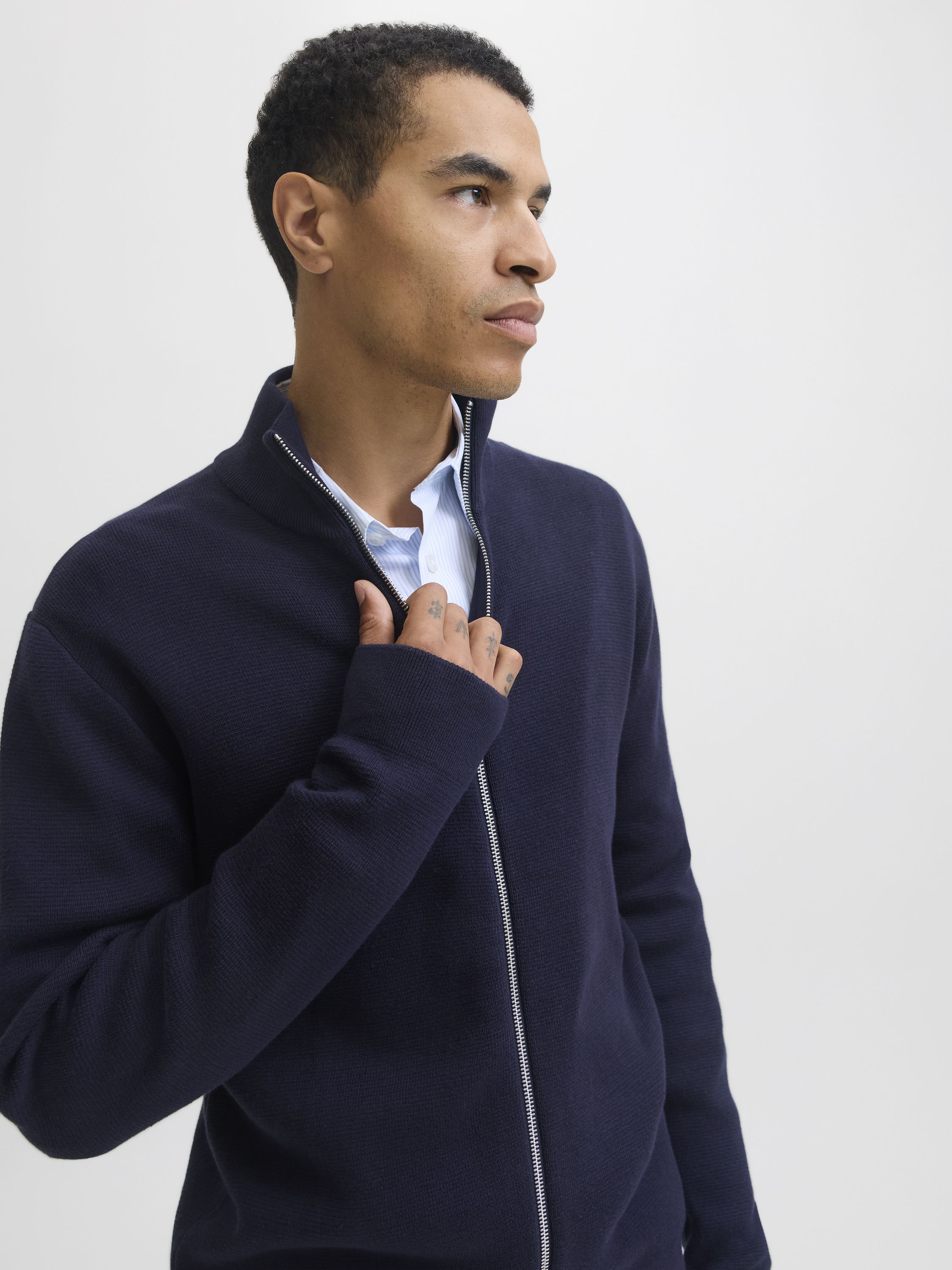 Strickjacke aus Baumwolle - Night Sky - Blau