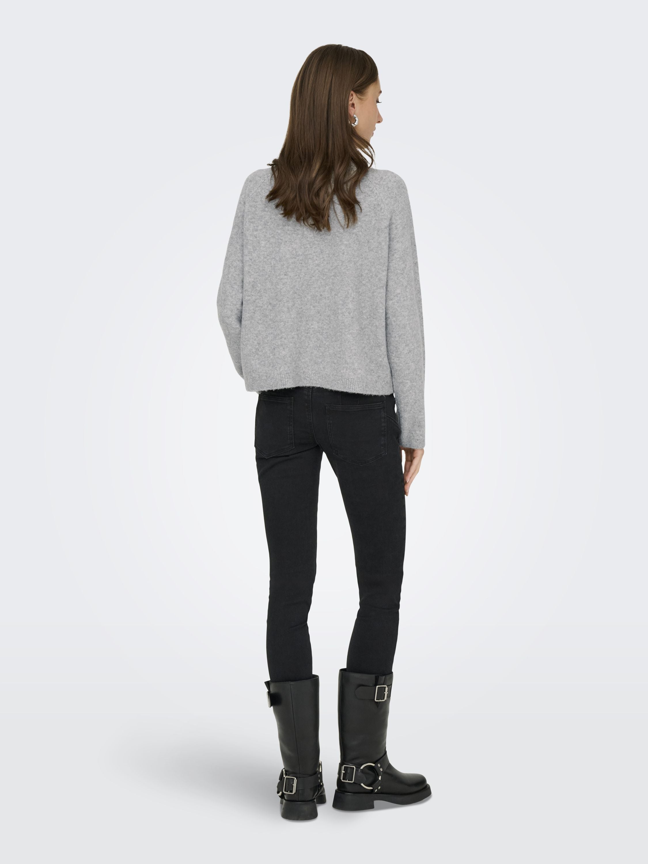 Strickjacke - Light Grey Melange - Grau