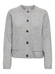 Strickjacke - Light Grey Melange - Grau