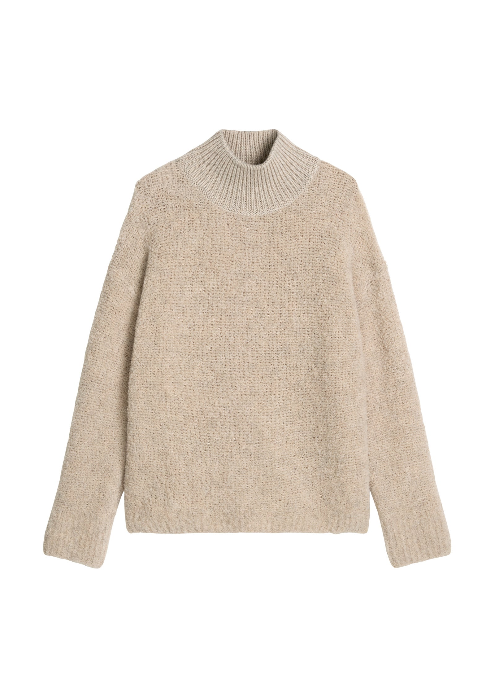 Strickpullover aus Bouclé - 915-chalky mauve melange - Beige