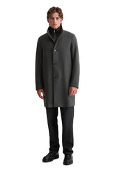 Mantel aus Wollmix - 989-dark grey melange - Grau