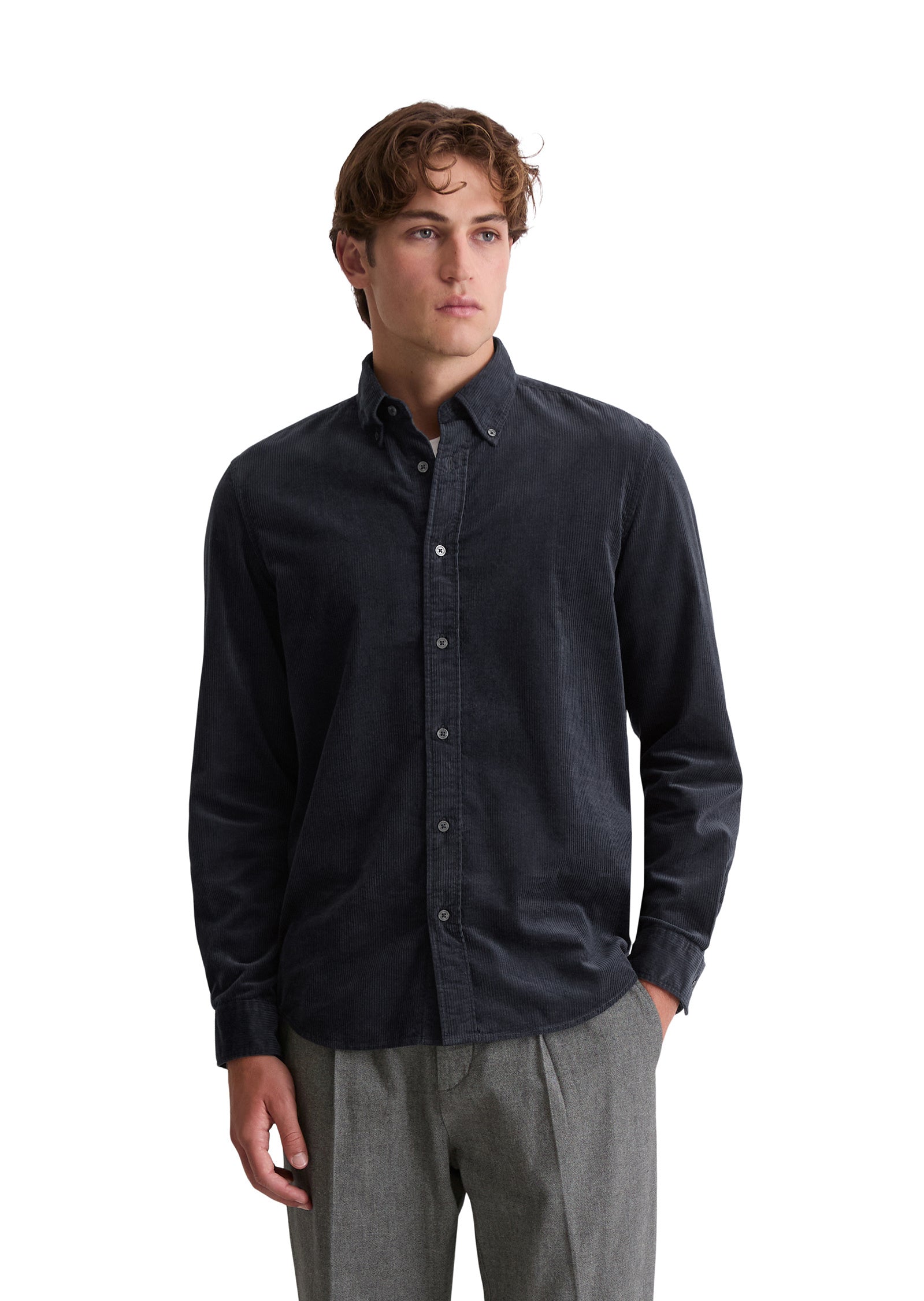Cordhemd Regular Fit - 898-dark navy - Blau