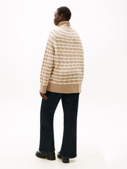 Rollkragenpullover - 0AJ-BEIGE - Braun | Weiß