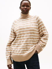 Rollkragenpullover - 0AJ-BEIGE - Braun | Weiß