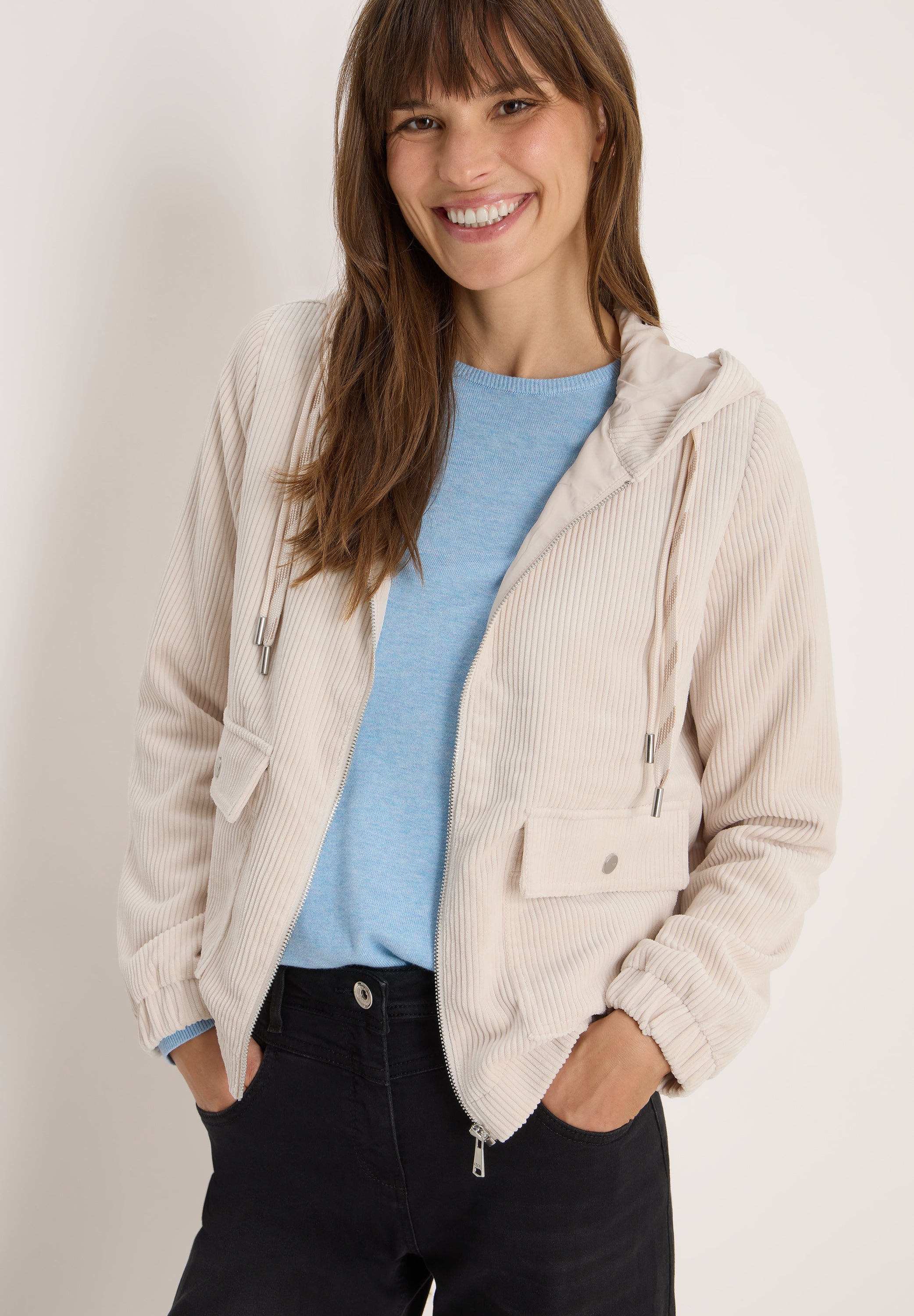 Cordjacke - 16983 oat milk beige - Creme
