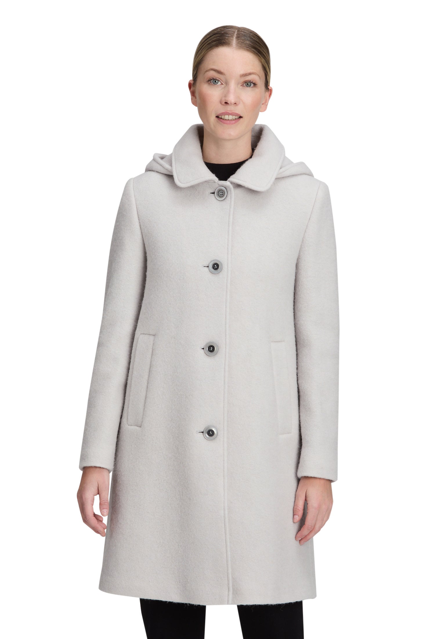 Mantel aus Wollmix - 9709-Light Grey Melange - Grau