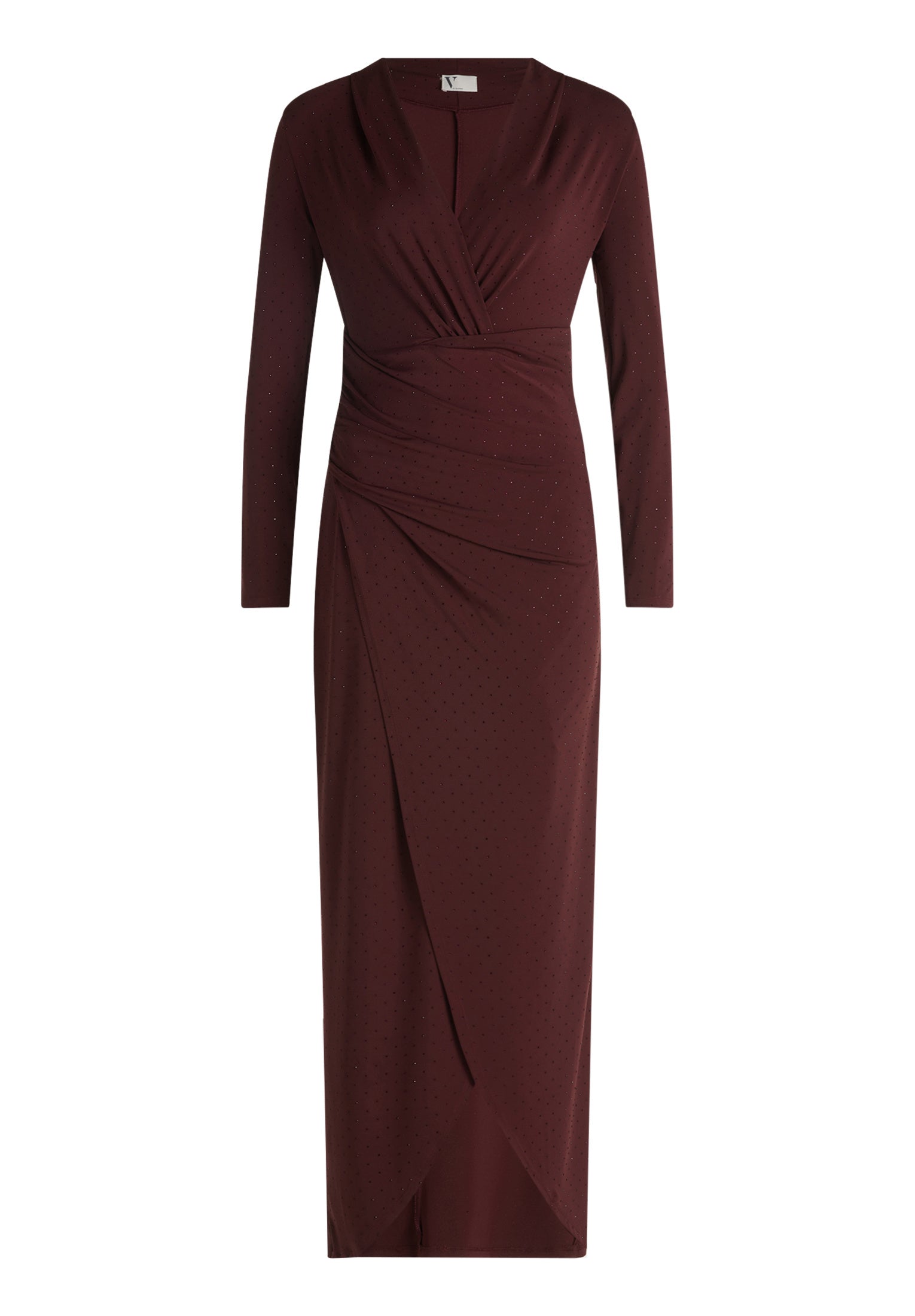 Abendkleid mit V-Ausschnitt - 4715-Deep Dahlia - Rot
