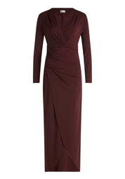 Abendkleid mit V-Ausschnitt - 4715-Deep Dahlia - Rot