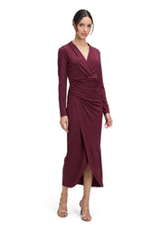 Abendkleid mit V-Ausschnitt - 4715-Deep Dahlia - Rot