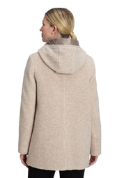 Wolljacke mit Kapuze - 7400-Light Sand - Beige