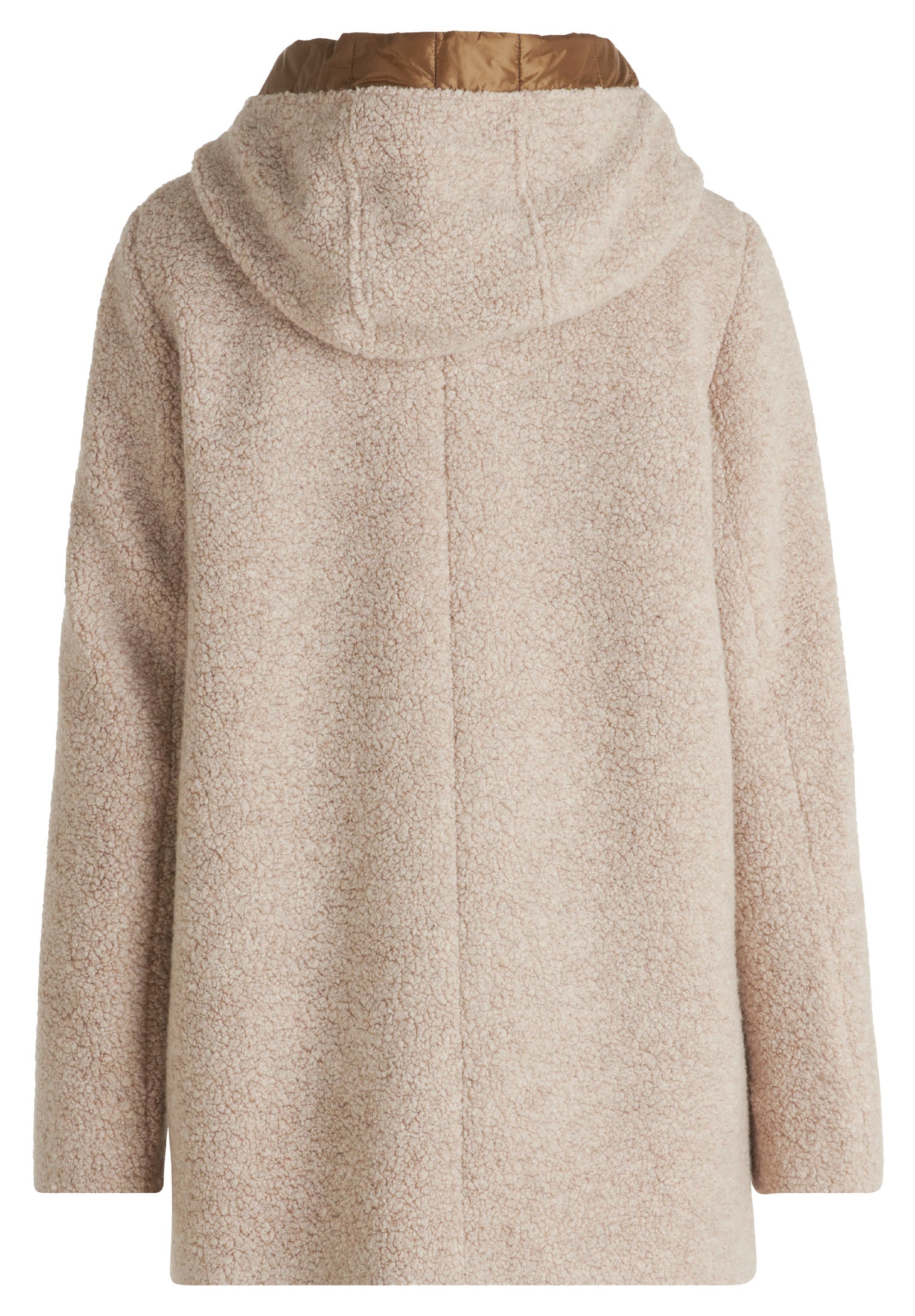 Wolljacke mit Kapuze - 7400-Light Sand - Beige
