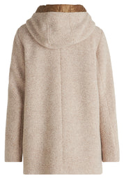 Wolljacke mit Kapuze - 7400-Light Sand - Beige