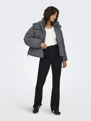 Steppjacke mit Kapuze - Blackened Pearl - Grau